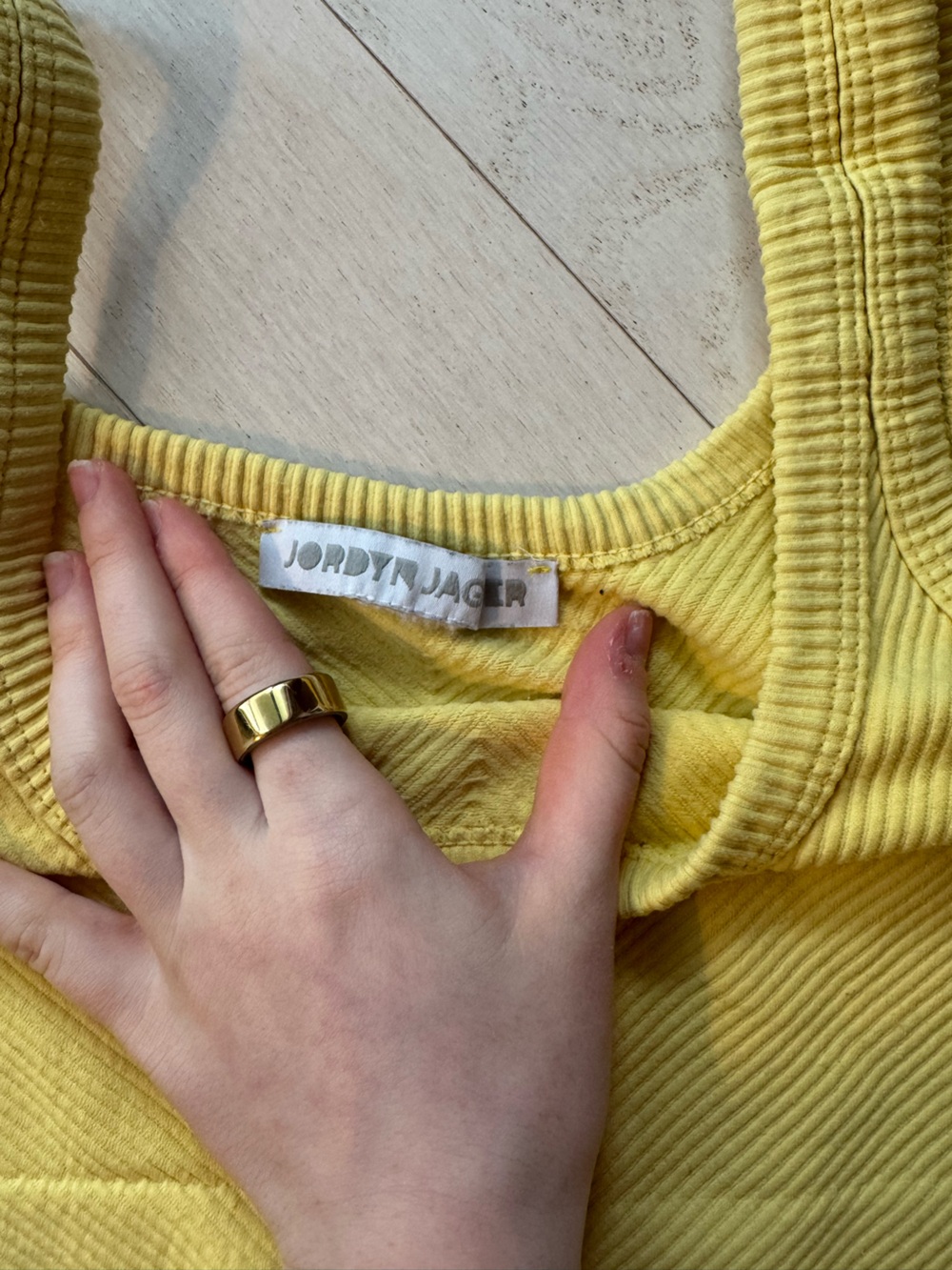 Yellow Ribbed Tank Top - Picture 2 of 3